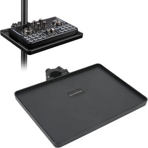 Goshyda Sound Card Tray, Microphone Stand Rack Tray Holder, Clamp On Utility Shelf for Stage, Live Streaming, Karaoke, Recording, 6.5x8.66in