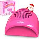 AIRSEE Kids Nail Dryer, Portable Nail Dryer, Mini Nail Fan for Regular Nail Polish - Birthday, Christmas, Party Gift for Grils, Battery Operated, DIY nail art, No Harmful, Two stickers included (Pink)