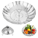 Vegetable Steamer Basket - 304 Stainless Steel Folding Steamer Basket for Cooking, Vegetables, Fish, Pasta, Eggs, Fit Various Size Pot (5.5 inches to 9 inches)