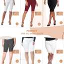 Hybrid & Company Women's Ultra Stretch Perfectly Shaping Mid Rise Skinny Bermuda Shorts with Pockets (M)