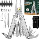 Multper Multitools Pliers Pro, Upgraded Multi Tool With Damascus Knife, Replaceable Wire Cutters and Screwdirver Set, Foldable Multitools with Scissors, Screwdriver, Ideal for Camping,Survival, Repair