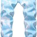 Ylingjun Mens Tie-Dyed Stretch Skinny Biker Jeans (36, Blue)