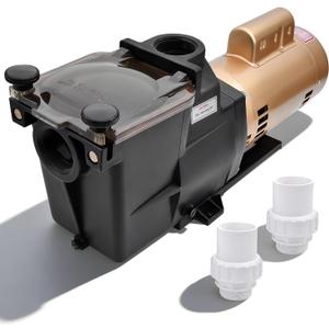 3 HP In-Ground Pool Pump Single Speed High Flow 2" Inlet with Dual Voltage 115/230V 3.0HP Swimming Pool Super Pump with Filter Basket Fitting Adapter W3SP2610X15, W3SP2615X20, SP2610X15, SP2615X20
