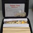 Rummy Cube 8 Player Edition with 8 Wooden Racks/Trays, 214 Large Numbers Rummy Tiles 6-8 Players Set with Zippered Case, Rummy Travel Game Set with 8 Tiles Holders for Family Adults Kids