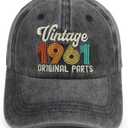 90th 80th 70th 60th 50th 40th 30th Birthday Gifts for Women Men, Vintage 1936 1946 1956 1966 1976 1986 1996 Hat (Gray)