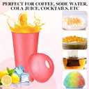 6 Set Slushie Cups with Dome Lids and Straws Detachable Spoon Straws Reusable Plastic Iced Coffee Cups Smoothie Tumbler for Birthdays Summer Party Supplies(Dark Colors,24 oz)
