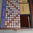 Deluxe Crossword Board Game with Rotating Board, Foldable & Portable Design, Large-Sized Board, Built-in Storage, for 2-4 Players, Includes: Letter Tiles, Wooden Racks, Scorepad Set, Hourglass