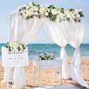 DearHouse 2Pack Artificial Peony Flower Garland - Silk Peony Garland with White Flowers for Wedding Party Table Decoration,6ft/Strand