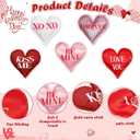 Oudain 36 Pcs 5 Inch Valentines Stuffed Fabric Hearts Tiered Tray Decor Valentine's Day Decor Buffalo Plaid Heart Shaped Hanging Ornaments for Wedding Party Farmhouse Crafts (Light Color Style)