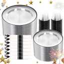 SUT 350 Pcs Black and Clear Plastic Dinnerware Set for 50 Guests, Include: 50 Dinner Plates, 50 Dessert Plates, 50 Pre Rolled Napkins With Silverware, 50 Cups, Disposable Plates for Party