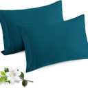 Horbaunal 2 Pack Microfiber Pillowcases Standard Size Teal Bed Pillow Cases with Envelope Closure, 1800 Thread Count Soft & Shrinkage Resistant Pillow Covers, 20 x 26 Inches
