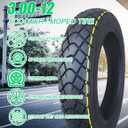 3.00-12 Dirt Bike Street Tire and Tube Set - Front or Rear Trail Off Road Dirt Bike Set - Universal Replacement 80/100-12 Tire for Dirt Pit Bike | 55J 8 P.R. | Maximum Load 480 pounds
