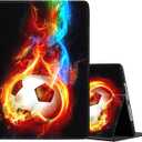 Case for iPad Pro 11 Inch 4th/3rd/2nd/1st Generation 2022/2021/2020/2018, Multi-Angle Smart Stand Cover Auto Sleep/Wake Fit iPad Air 4/5Color Flame Soccer