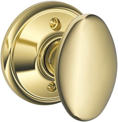 SCHLAGE Knob Non-Turning Lock, Bright Brass (F170 SIE 605)