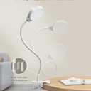 Glocusent 5W Reading Light for Bed, 36 LED Eye Caring Bed Lamp, 3 Colors & 5 Brightness Levels for Headboard with Adapter, Perfect Clip on Light for Reading, Working & Studying (White with Remote)