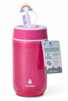Manna™ Navigator Bottle Plastic with Rainbow Straw Topper