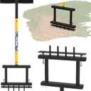 Lawn Aerator Tool, Lawn Aerator with 4 Spikes, Automatic Leaf and Dirt Cleaning with Spring-Loaded Design, Metal Manual Aerator for Loosening Soil Aerating Patio, Yard, Garden