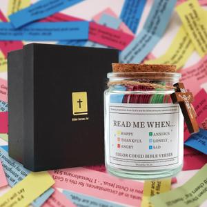 Bible Verse Jar, Christian Gifts For Women/Men, Read Me When Bible Verse for Mom/Dad - Prayer Jar with Scriptures for Sisters Besties, Religious Graduation Birthday Gift