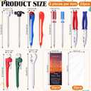 22 Set Novelty Tool Wrench Pens Multitool Ballpoint Pen for Father's Day Men Gift Bulk Black Ink Pipe Pincer Pliers Spanner Hammer Screwdriver for Worker Craftsman School Office Supplies