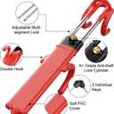 Car Steering Wheel Lock - Heavy Duty Anti-Theft Steering Wheel Lock for Car SUV Truck, Double Hook Design Steer Wheel Lock with 2 Keys, Universal Fit Car Lock Steering Wheel Security,Red