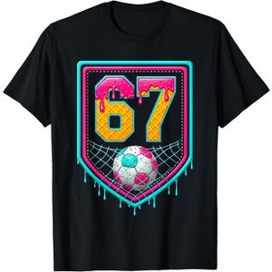 Soccer Drip Number 67 Soccer Player T-Shirt Small