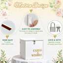 OurWarm White Wedding Card Box with Lock, Acrylic Card Box for Wedding Reception, Elegant Wedding Money Envelop Gift Card Box for Party Graduation Birthday Baby Shower Decorations