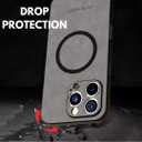 2 x SU - iPhone 16 Pro Premium Gray Suede Magnetic Case - SU.Shield Slim & Protective Design, Compatible with MagSafe, Wireless Charging Suede Case for iPhone 16 Pro (6.3") (Dark Grey (Suede))