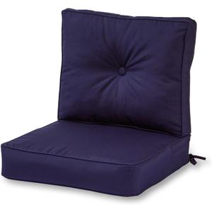 Greendale Home Fashions Outdoor 2-Piece Sunbrella Premium Deep Seat Cushion Set, Canvas Navy