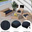 Outdoor Wicker Chair Cushions Set of 3, Waterproof Wicker Cushion for Patio Furniture, 1 Loveseat Cushion 44224 inch and 2 U-Shaped Cushion 22224 inch, Dark Blue
