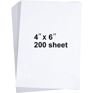 200 Sheets 4" X 6" White Cardstock, Heavyweight Cardstock Sheets Blank Invitation Paper Greeting Cards Printable, 75lb Cover 200 GSM/White