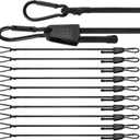 10 Pcs 43 Inch Adjustable Bungee Cords with Hooks, Heavy Duty UV Resistant Elastic Straps Easily Adjust from 7 to 43 Inches for Cargo, Camping, Bike, Truck, Luggage and Outdoor Use