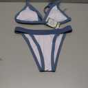 swimall Women's Triangle Bikini Set Sexy Brazilian Sporty Two Piece Swimsuit Cute Bathing Suit (White), S