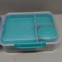 Sistema TO GO Bento Box Cubes | 1.65 L | School Lunch Boxes With Compartments & Snack Pots | BPA-Free | 2 Count | Minty Teal & Ocean Blue