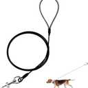 Chew Proof Dog Leash,6FT Metal Cable Lead,Heavy Duty Leash Made of Coated Wire Rope,Chew Resistant,Great for Large Dogs and Teething Puppies (Black, 6FT)