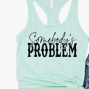 AEARGIV Womens Somebody's Problem Tank Tops Country Music Tees Western Cowboy Cowgirl Shirt, L