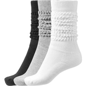 BomKinta Slouch Socks Women Thigh High Boot Socks Soft Scrunch Socks Size 5-11 (Black White Grey -3 Paris)