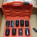 DAYUAN 9 Pcs Axle Nut Hub Impact 1/2" Drive Socket 29 30 31 32 33 34 35 36 38mm Socket Set