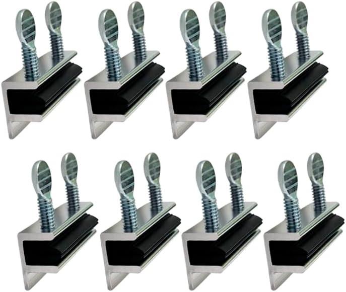 QCAA Sliding Window Security Lock with Vinyl Lining, Child Proof Lock, Aluminum, Silver, 8 Pack, Made in Taiwan