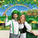 Happy St. Patrick's Day Truck Backdrop 7x5FT Irish Gold Coin Shamrock Rainbow Green Truck Photography Background St. Patricks Day Party Decorations Supplies Photo Props