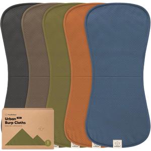 KeaBabies 5-Pack Organic Burp Cloths Baby Girl, Boy - Extra Large, Absorbent Baby Burp Cloths, Soft Burping Cloths for Babies, Newborn Burp Clothes, Cotton Burp Rags, Thick Burp Cloth (Basic/Quin)