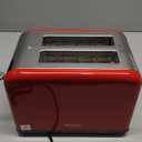 2 Slice Toaster Touch Screen, Stainless Steel Toasters Digital Timer 2 Slot Toasters, 8 Shade Settings 6 Bread Types for Bagel, Cancel, Defrost (Red)