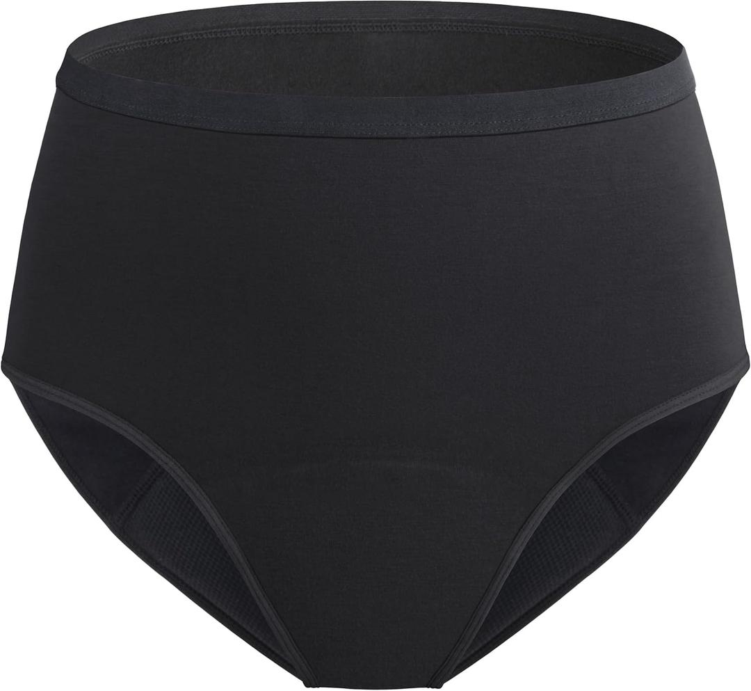 Women’s Incontinence Underwear Maximum Absorbency 5.6 oz Leak Proof Panties Washable Postpartum Bladder Control High Waisted Briefs 1 Pack (Black, M)