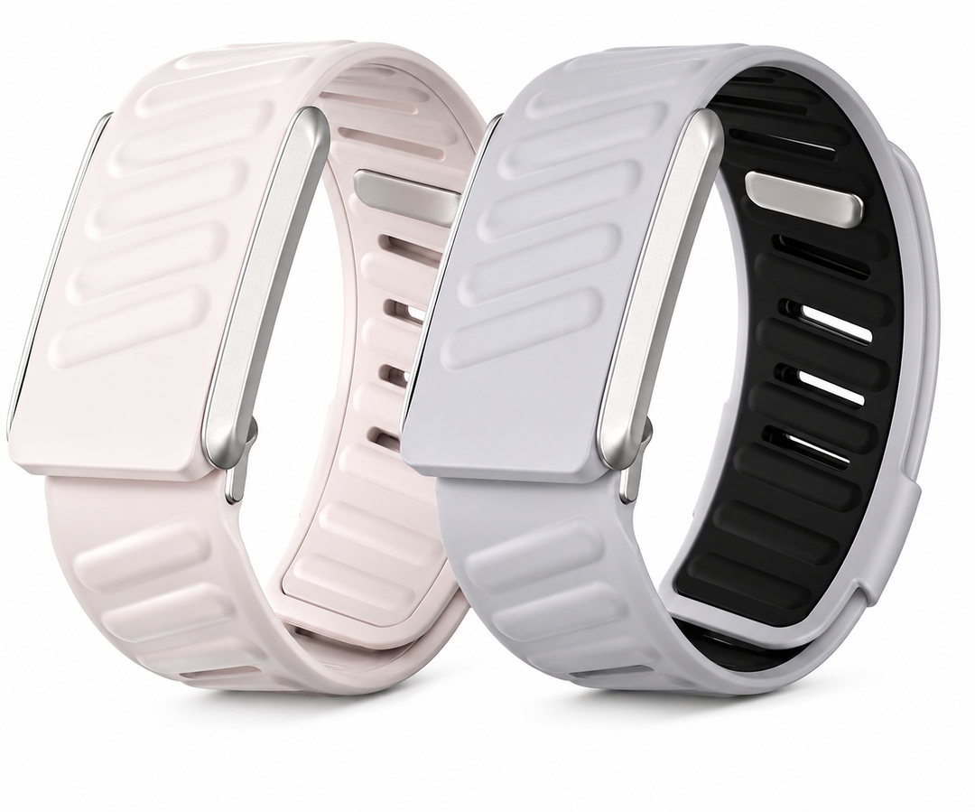  Silicone Sport Band Compatible with Whoop 4.0 Band Strap Men Women, Soft Breathable Sport Adjustable Waterproof Replacement Wristbands Straps for Whoop 4.0 Band - Gray, Starlight (Pack of 2)