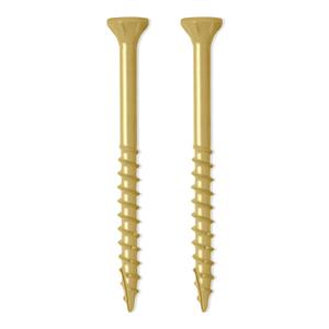 #10 x 3-1/2 Inch Deck Screws - Set of 25 Tan Coated Carbon Steel Exterior Wood Screws with Star Drive for Decks, Fences, & Other Outdoor Projects | Rust-Resistant & Anti-Corrosion Screws by IMSCREWS