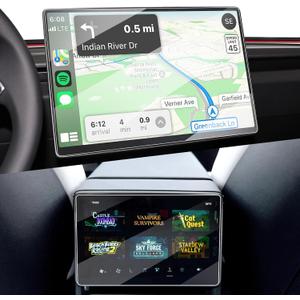 2 PCS Screen Protector for Tesla Model 3 Highland 2024 2025&New Model Y Juniper 2025 2026 accessories, 15.4-Inch Front & 8-Inch Rear Touchscreen 9H Anti-scratch, Anti-Glare Tempered Glass Protector Film