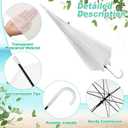 Reginary 30 Pieces Wedding Umbrellas Bulk Auto Open Stick Umbrellas with White European J Hook Handle Windproof Large Canopy Umbrella for Outdoor Wedding Bride Groom Photography Golf