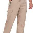Men Lightweight Joggers Pants Hiking Zipper Pockets Quick Dry Runing Exercise Elastic Waist Sweatpants Cargo, small