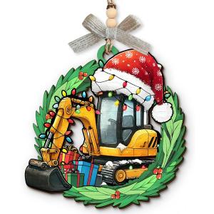 2 x Excavator Christmas Ornament 2026 - Cute Christmas Excavator Gift for Boys Girls, Funny Gifts for Men Women, Construction Truck Ornaments for Christmas Tree, Construction Gifts for Lovers