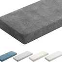 Leinuosen Bench Cushion 42x16x4 Inch for Indoor Furniture Weaving Texture Chenille Kitchen Bay Window Non Slip Seat Cushion Tufted Thicken Pad for Patio Porch, Mudroom Entryway (Gray)