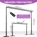 10x10ft Double Crossbar Pipe and Drape Stand Kit, Heavy Duty Backdrop Stand Adjustable, Sturdy Metal Back Drop Decoration Frame with Flat Base for Parties, Wedding,Trade Shows, Photo Shoot - Black, 10ftx10ft